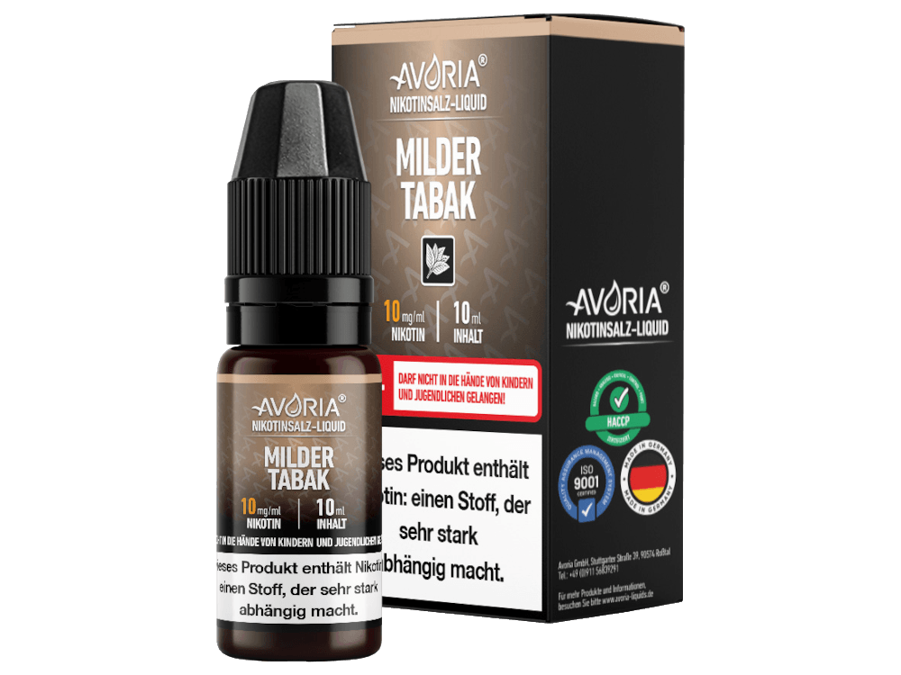 Avoria - Nikotinsalz Liquid - Milder Tabak - time4vape