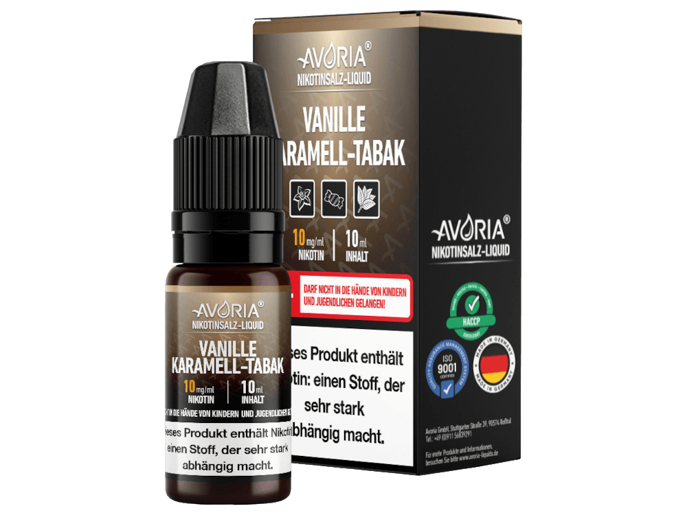 Avoria - Nikotinsalz Liquid - Vanille-Karamell-Tabak - time4vape