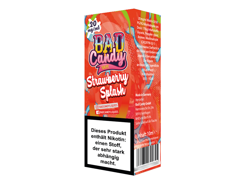 Bad Candy Liquids - Strawberry Splash - Nikotinsalz Liquid 10 mg/ml - time4vape