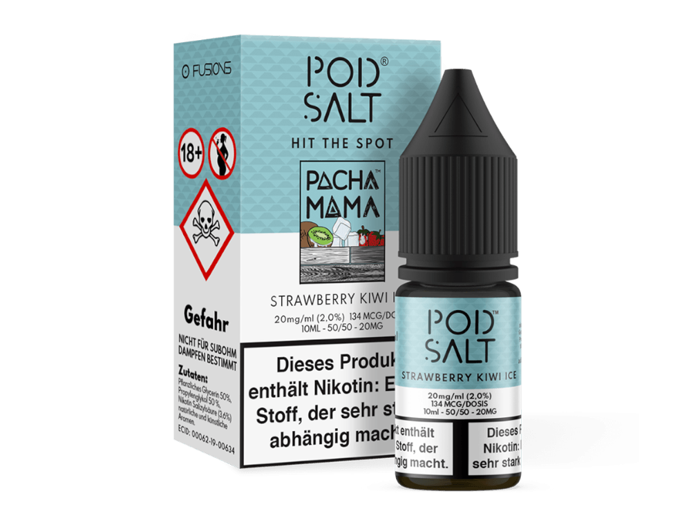 Pod Salt Fusion - Strawberry Kiwi Ice - Nikotinsalz Liquid - time4vape